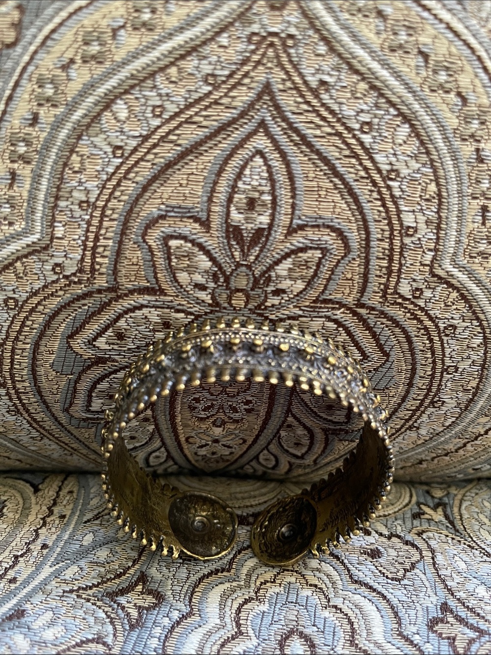 Antique-Style Bronze Filigree Cuff Bracelet